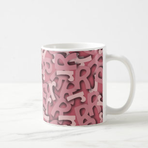 Letter R Pink Coffee Mug
