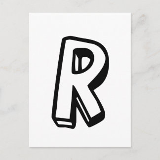 Letter R Postcard