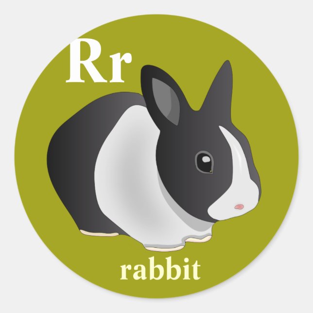 Letter R rabbit Stickers (Front)