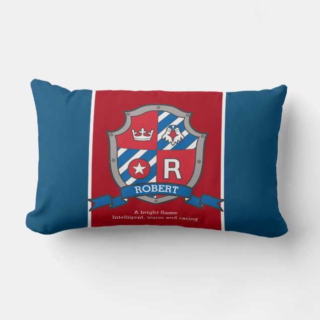 Letter R Robert name meaning custom Lumbar Cushion (Front)