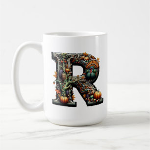 Letter R Thanksgiving style turkey  Coffee Mug