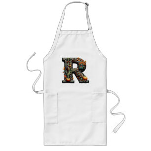 Letter R Thanksgiving style turkey Long Apron