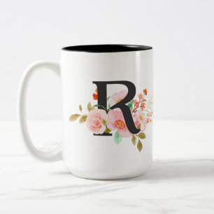 Letter R Two-Tone Coffee Mug