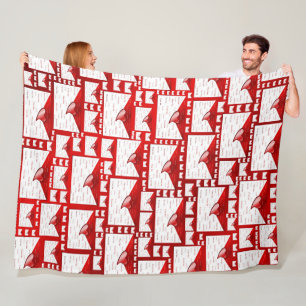 letter, red, white, heart, gift, love, i + love + fleece blanket
