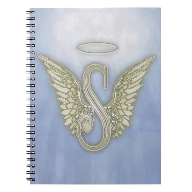 Letter S Angel Monogram Notebook (Front)