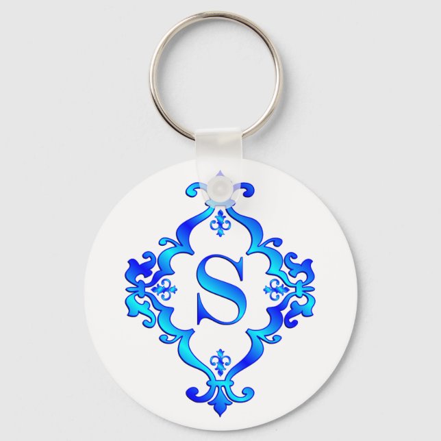 Letter S Blue Key Ring (Front)