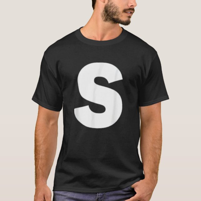 Letter S Capital Alphabet Monogram Initial T-Shirt (Front)