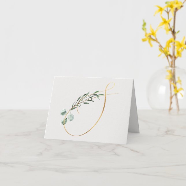 Letter S Decorative Monogram Notecard (Yellow Flower)