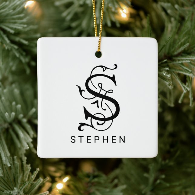 Letter S Elegant Monogram Christmas Ornament (Tree)