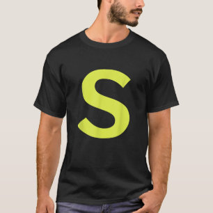 Letter S in Yellow on blue Costume Halloween Party T-Shirt
