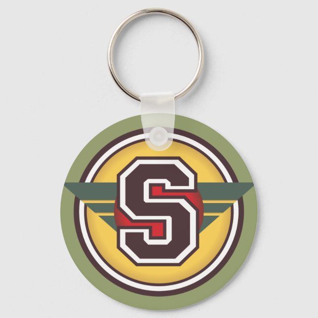 Letter "S" Initial Key Ring (Front)