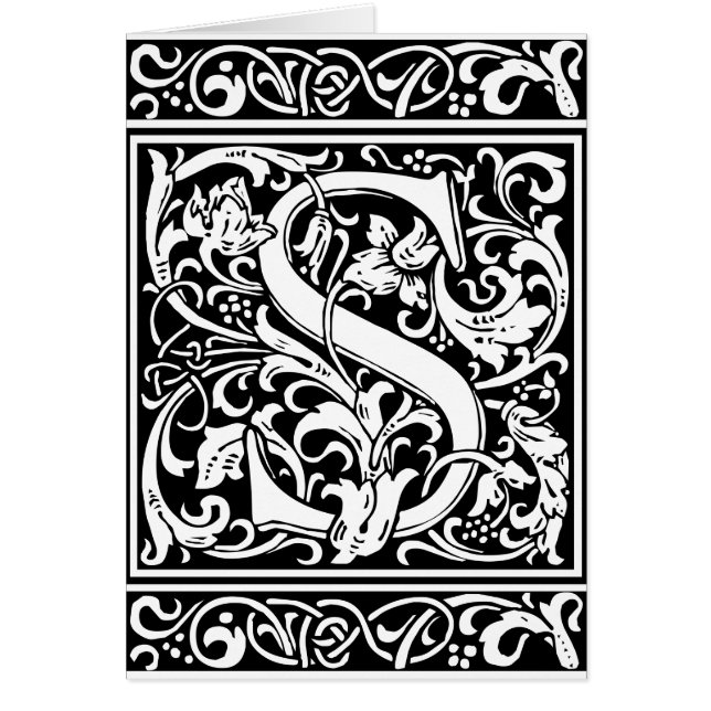 Letter S Mediaeval Monogram Art Nouveau (Front)