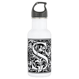 Letter S Mediaeval Monogram Art Nouveau 532 Ml Water Bottle