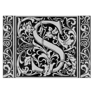 Letter S Mediaeval Monogram Art Nouveau Cutting Board