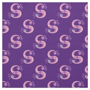 Letter S monogram decorative text custom fabric