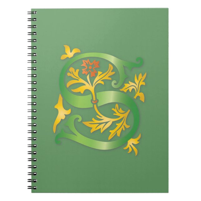 Letter S Monogram Fleur de lis Notebook (Front)