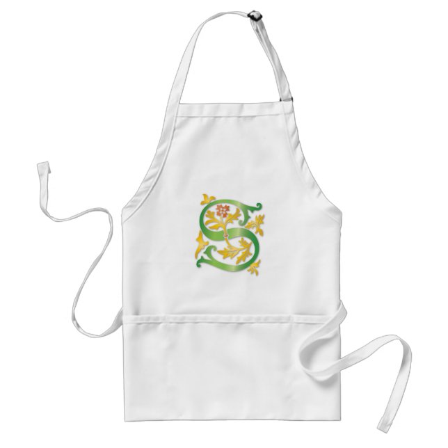 Letter S Monogram Fleur de lis Standard Apron (Front)