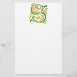 Letter S Monogram Fleur de lis Stationery