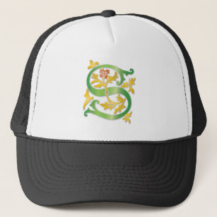 Letter S Monogram Fleur de lis Trucker Hat