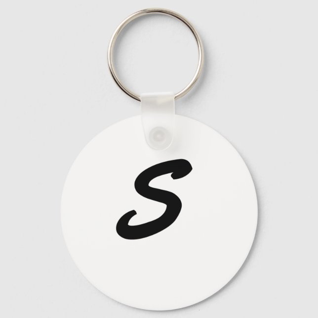 Letter S Monogram Keychain (Front)