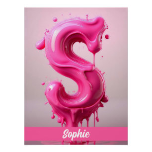 Letter S, Monogram S - Customizable Name Poster 