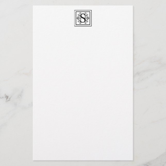 Letter S Monogram Stationery (Front)
