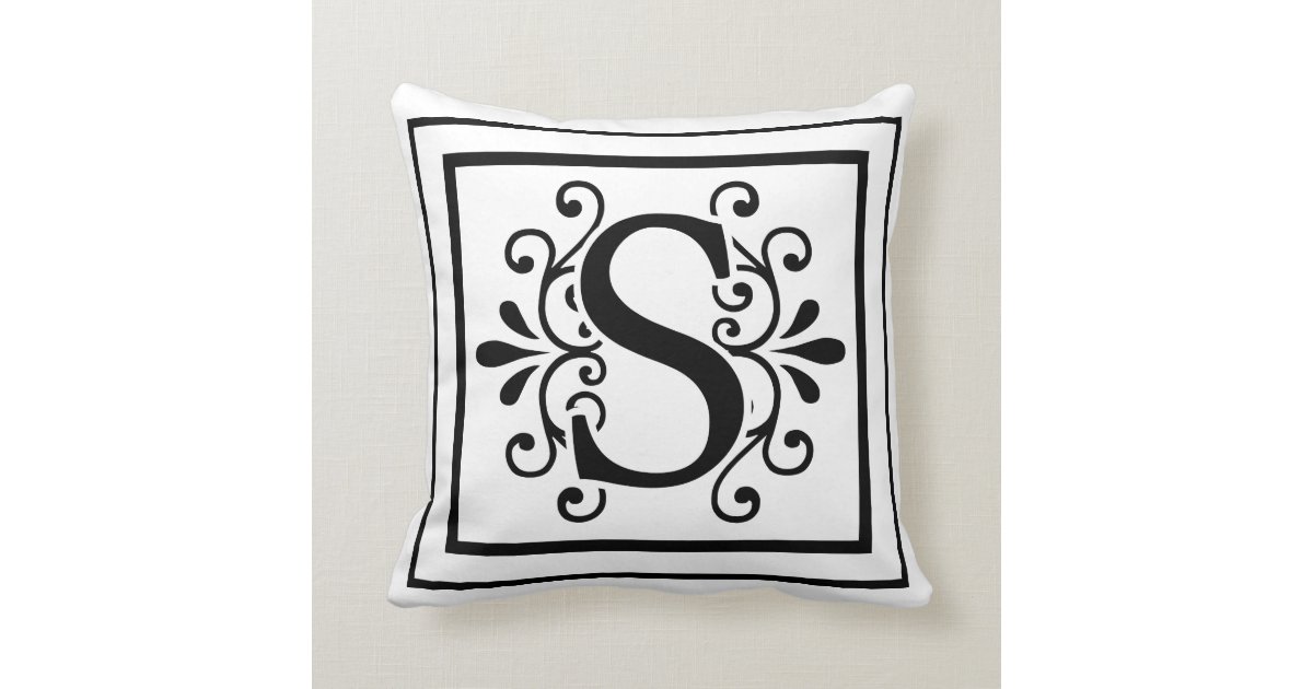 Letter S Monogram Throw Pillow Zazzle