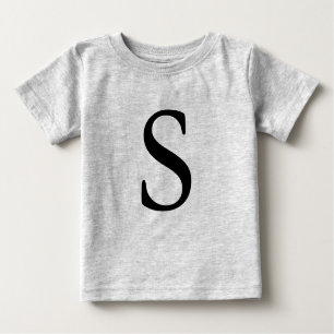 Letter S monogrammed black initial t shirt