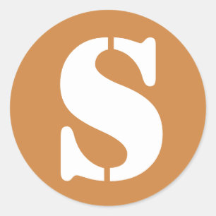 Letter S Peru Gold Stencil Alphabet by Janz Classic Round Sticker