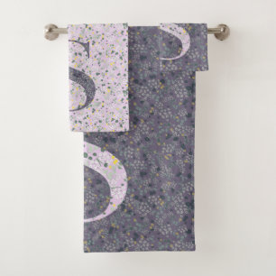 Letter S purple liberty  Bath Towel Set