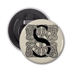 Letter S Vintage Celtic Knot Monogram Bottle Opener