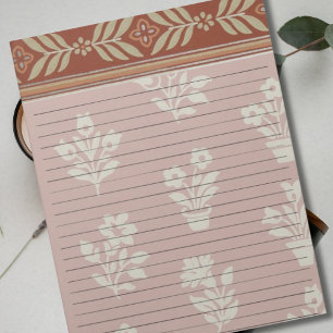 Letter Size 8.5" x 11" Wide Rule Retro Farmhouse Notepad