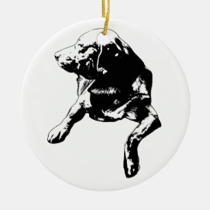 Letter-Slot Hello, Lab Keepsake Ceramic Ornament