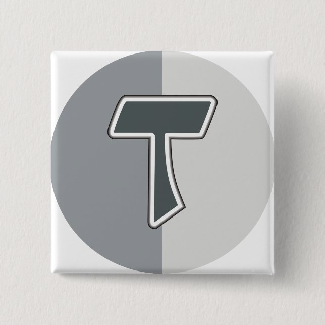 Letter T 15 Cm Square Badge (Front)