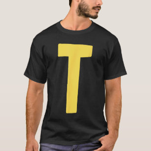 Letter T big and bold in yellow 1 T-Shirt