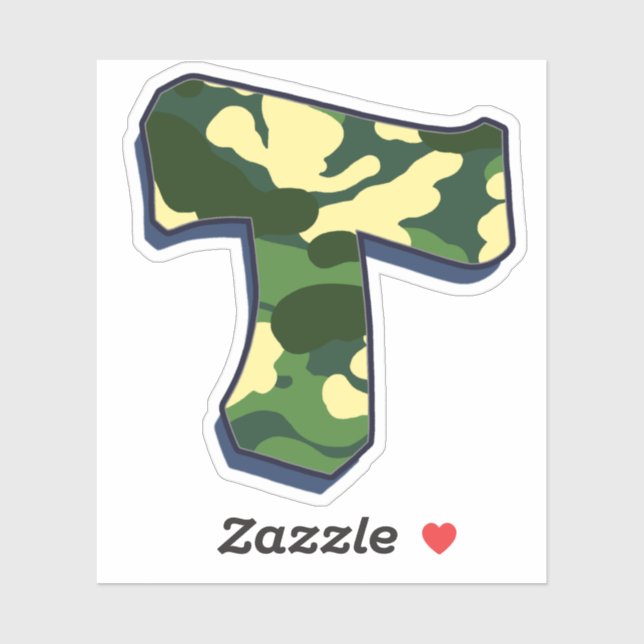 Letter T - Camo Green (Sheet)