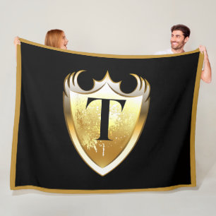 Letter T Capital Alphabet Fleece Blanket