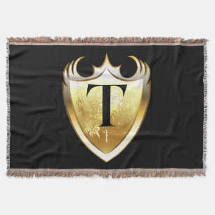Letter T Capital Alphabet Throw Blanket