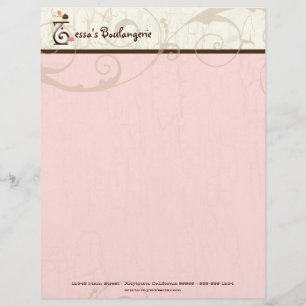 Letter T Cupcake Business Letterhead