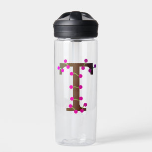 Letter T decorative initial on white Water Bottle