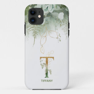 Letter T Fern & Succulent Case-Mate iPhone Case