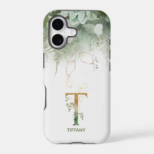 Letter T Fern & Succulent Case-Mate iPhone Case