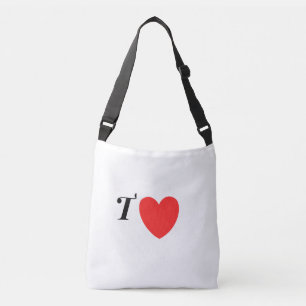Letter T Heart - Valentine Initial Love Design Crossbody Bag