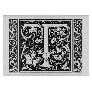 Letter T Mediaeval Monogram Art Nouveau Cutting Board