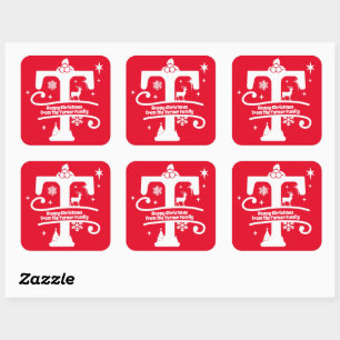 Letter T Monogram Initial Family Name Greeting Square Sticker