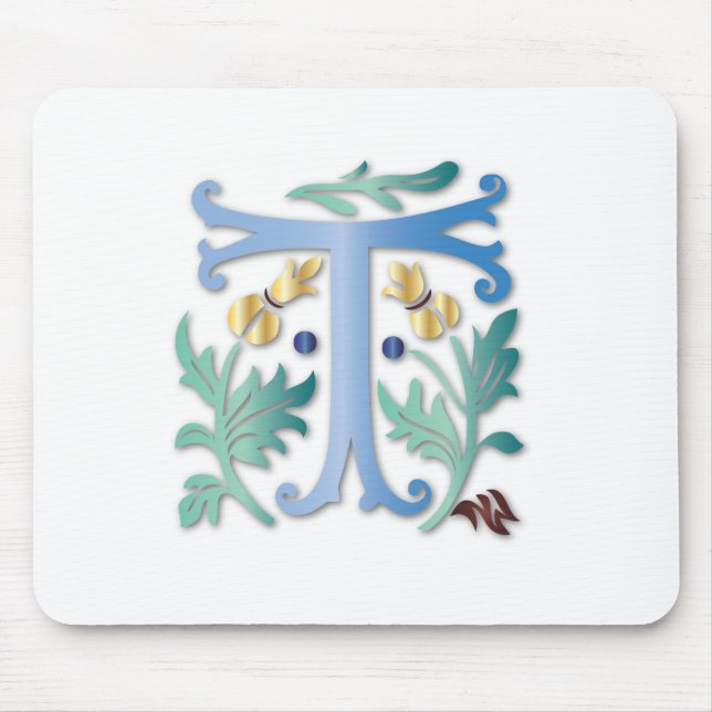 Letter T Monogram Mouse Pad (Front)