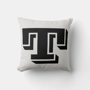 LETTER T MONOGRAM PILLOW