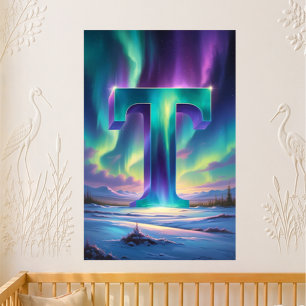 Letter T Northern Lights Nursery   Aurora Borealis Poster