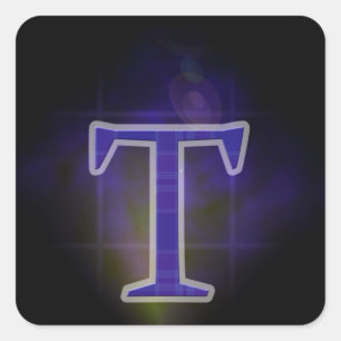 Letter T Square Sticker