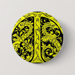 Letter T with Dragons Button